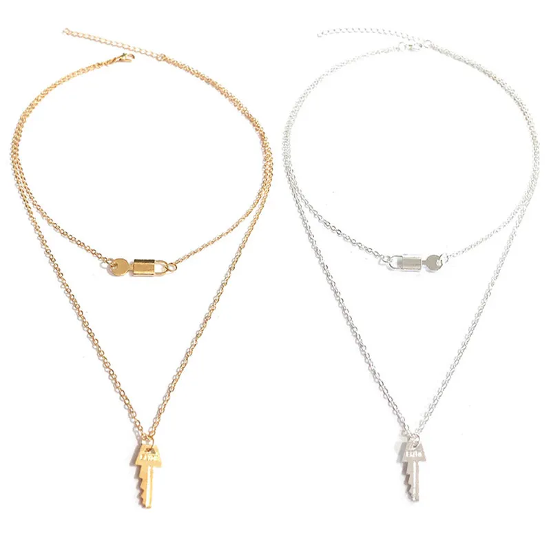 Collane con ciondolo Collana con lucchetto a chiave per donne Ragazze 2022 Moda Chocker all'ingrosso Bellezza Collo Gioielli Prezzo in calo_voghion.com