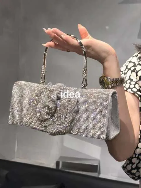 Borsa a mano da donna con glitter, modello quadrato Ral, Rhies, da sera, per matrimonio, festa, pochette, tracolla_voghion.com