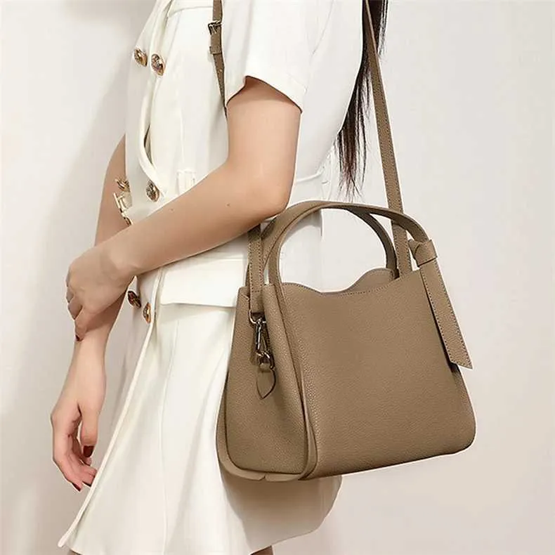 Sacs à main fourre-tout en cuir véritable de vachette Hifashion pour femmes 2024 Tendance Designer Panier Petit sac à bandoulière pour dames_voghion.com