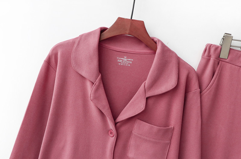 Abbigliamento da donna Nuovo pigiama da coppia autunno e inverno carta termica da donna velluto levigatura fronte-retro semplice risvolto elastico vestito caldo per la casa_voghion.com