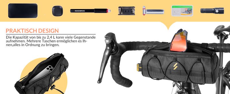 ROCKBROS velosipēda ūdens pudeles turētāja stūres kāta soma DHL_voghion.com