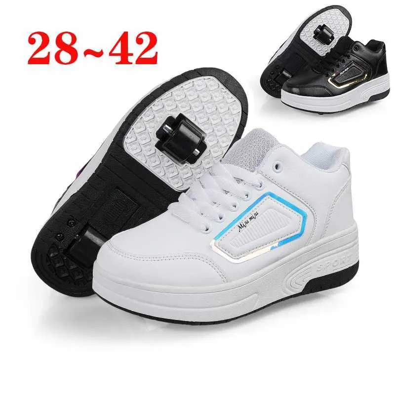 Roller Skate Shoes Kids Skating Spring Autumn Children Fashion Casual Sport Gift for Girls Boys 2 Wheels Sneakers_voghion.com