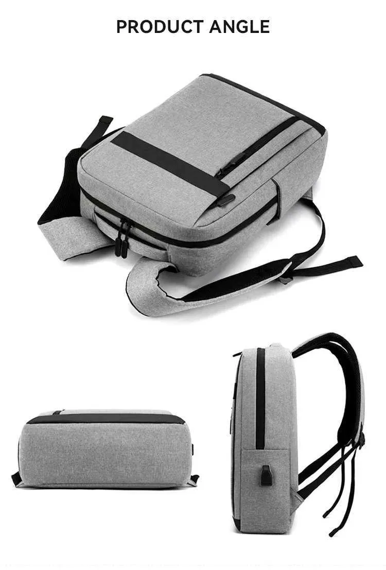 Rucsac pentru laptop de afaceri, capacitate mare, multifuncțional, cu încărcare USB, impermeabil, cu film, geantă de umăr casual pentru laptop_voghion.com
