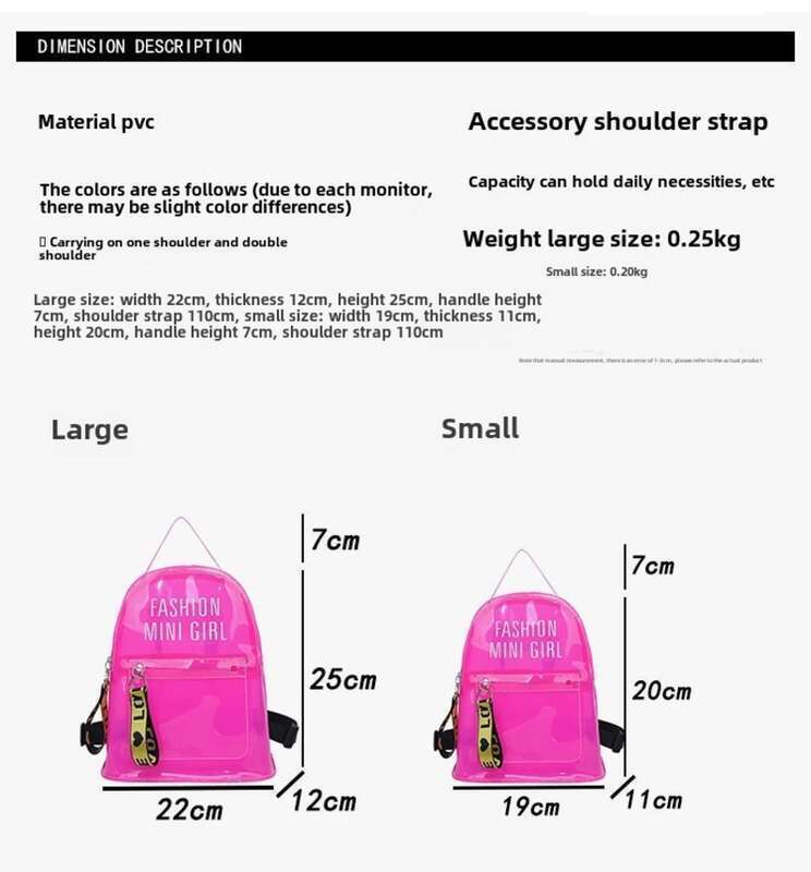 Summer Transparent Backpack 2025 Korean Fashion Jelly Letter Handheld Casual Beach Women's Bag_voghion.com