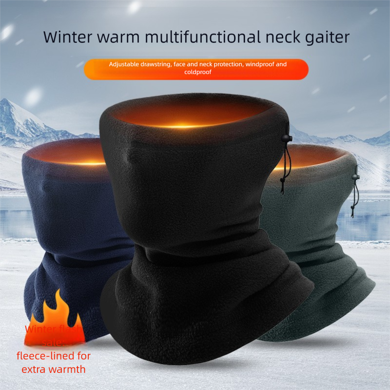 Outdoo Themal Wame Ski Mask Pola Fleece Cycling Windpoof Hat Dawsting Thickened Neck Gaite Fo Autumn And