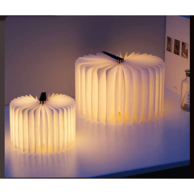 Kreativ Foldbar LED Opladningsnatlampe Til Kærestens Fødselsdagsgave Lysende Soveværelses Bog Skrivebordslampe_voghion.com