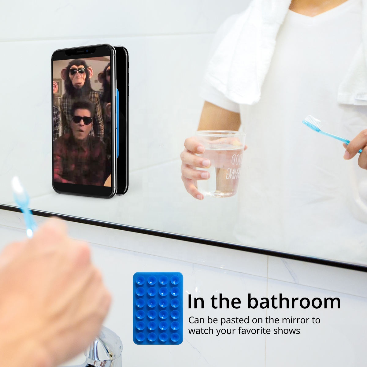 Doppelseitige Silikon-Telefongriffe mit Saugnapf, Telefonzubehör, Handyhalter, Ständerabdeckung_voghion.com