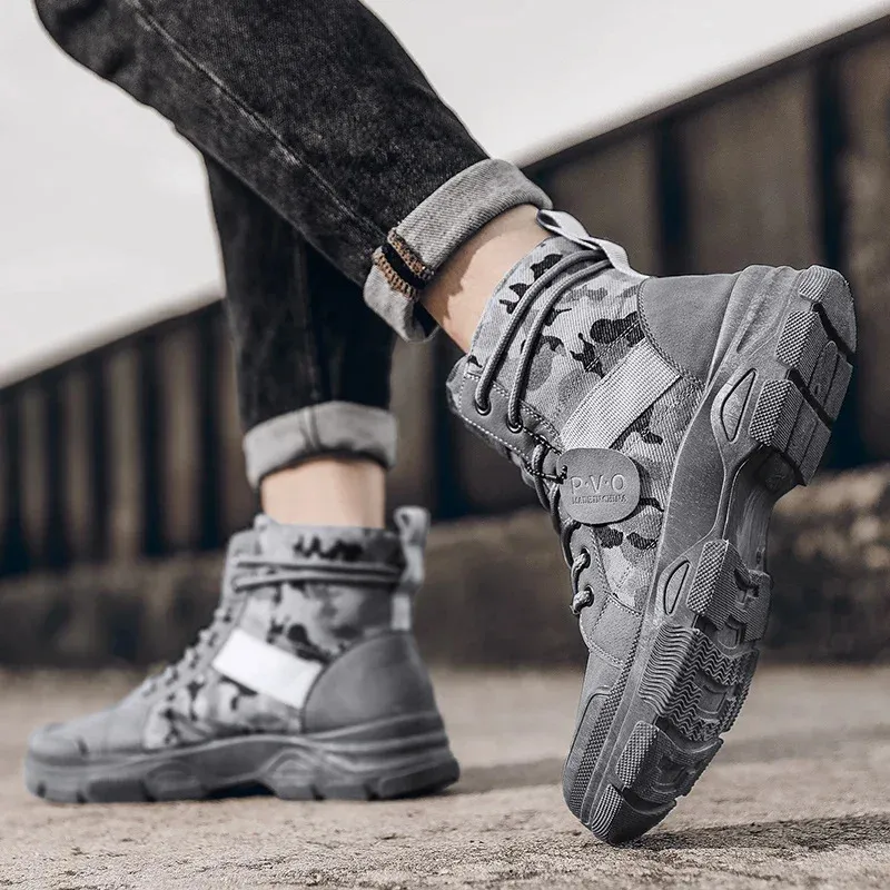 Herren Wanderschuhe Atmungsaktiv Camouflage Freizeit Stiefel_voghion.com