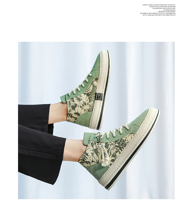 High top canva autumn niche cloth with thick ole elevated height caual board for young port and leiure men'_voghion.com