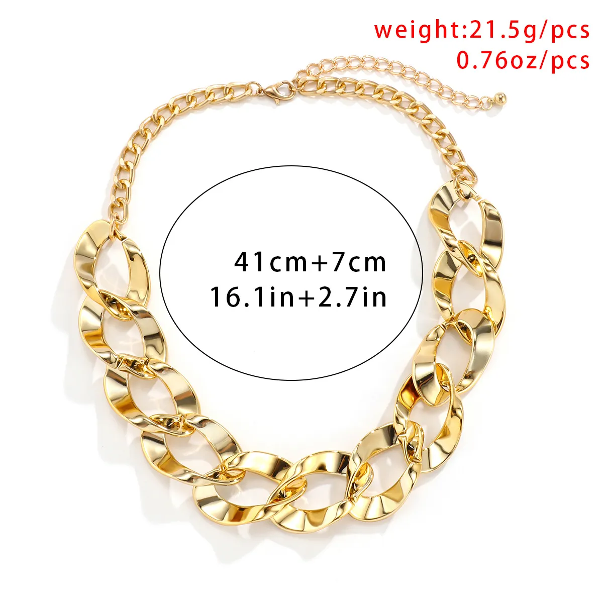 Cadenas de estilo hip hop para hombre, collar irregular grueso de color dorado, estilo punk personalizado, moda sencilla para mujer 2023_voghion.com