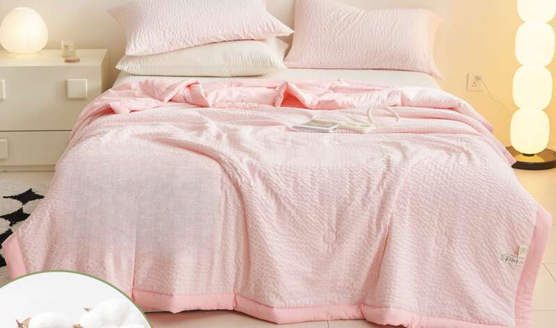 Summer 100% Cotton Air-conditioning Quilt; Machine Washable Cool Skin Quilt Core; Summer Single Use_voghion.com