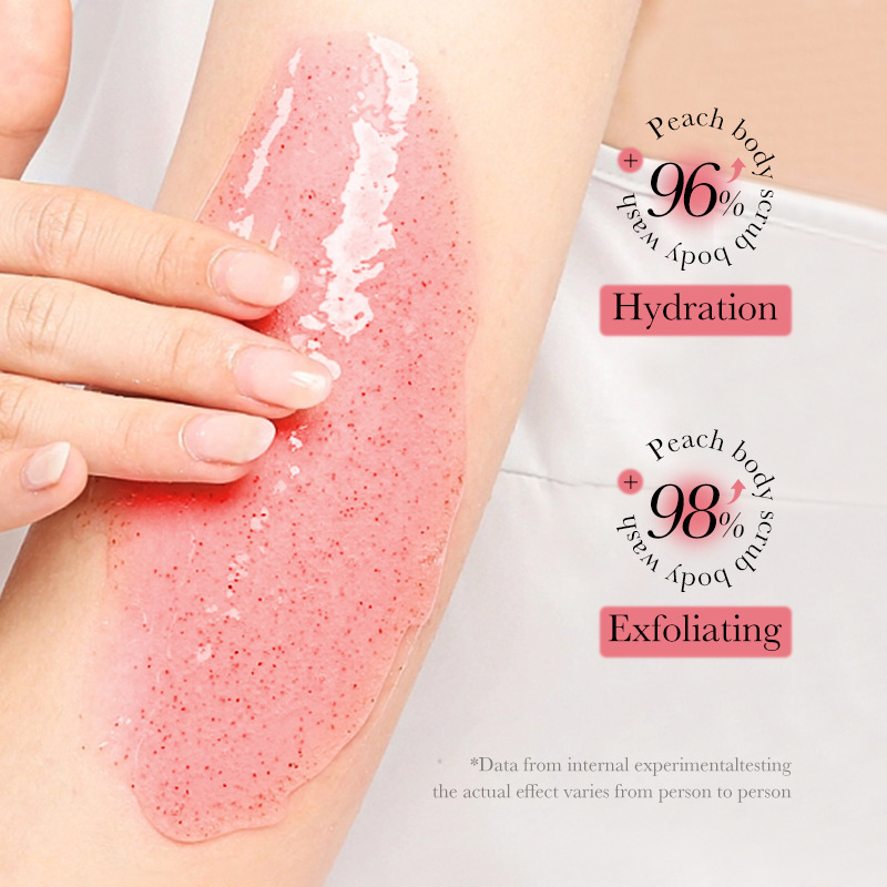 Full English SADOER Peach Fruit Body Scrub Shower Gel Cleansing, Refreshing, and Fragrant_voghion.com