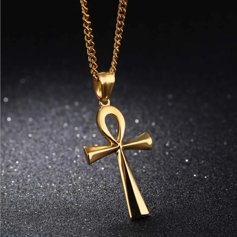 Collier pendentif ankh en acier inoxydable symbole de vie_voghion.com