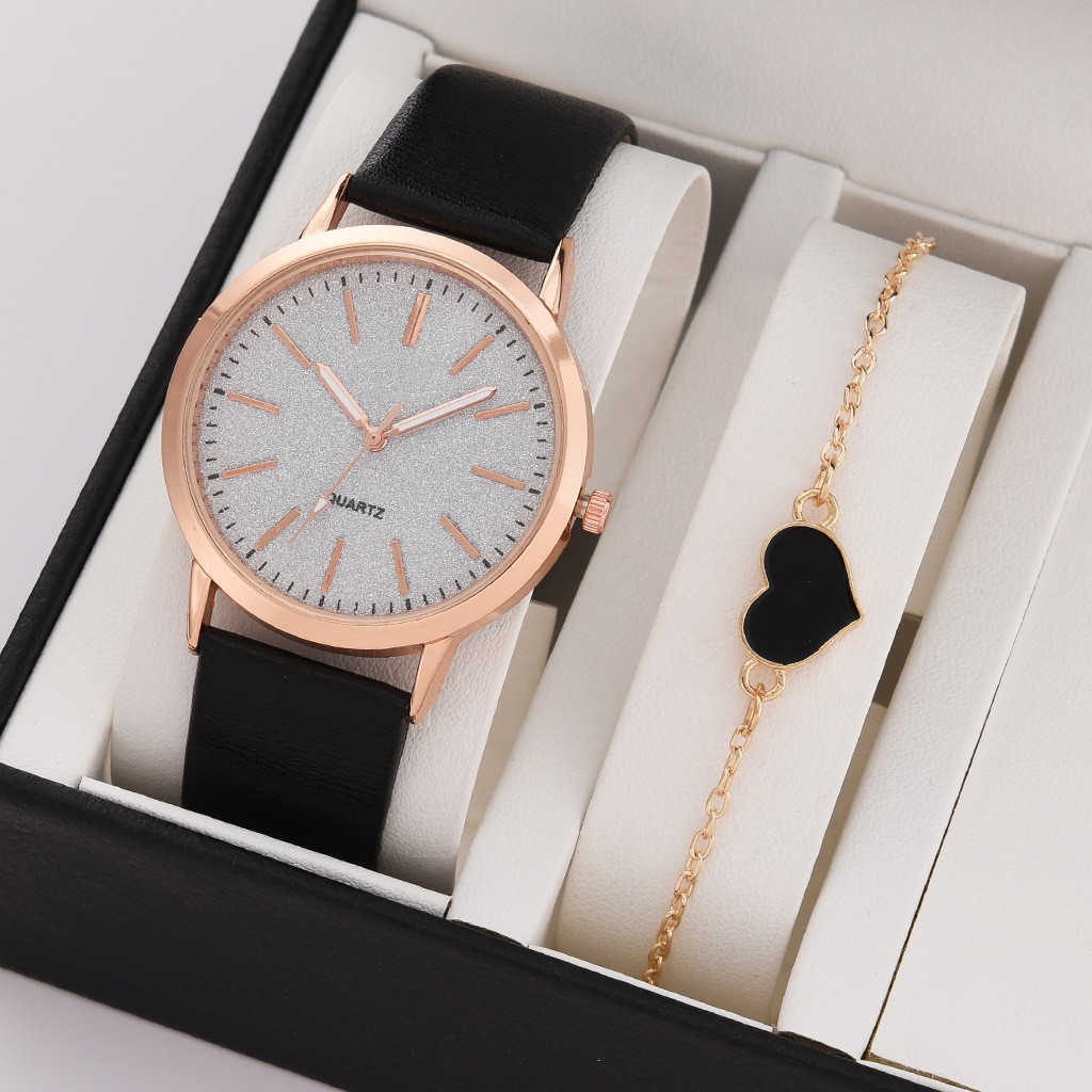 Reloj de cuarzo para mujer, moderno y combinable, con correa de PU, de pequeña escala, reloj informal personalizado y moderno para mujer