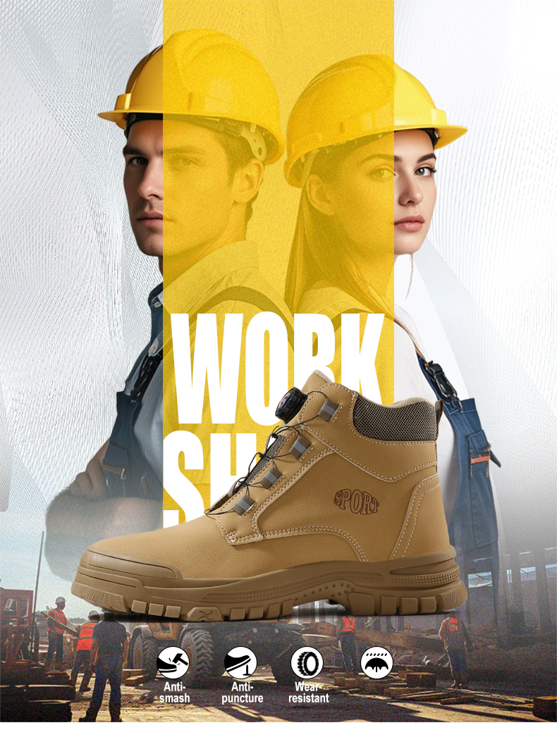 Bottes de sécurité GUYISA pour hommes, chaussures de travail imperméables, embout en acier, résistantes à l'usure, 5035, 39-45_voghion.com