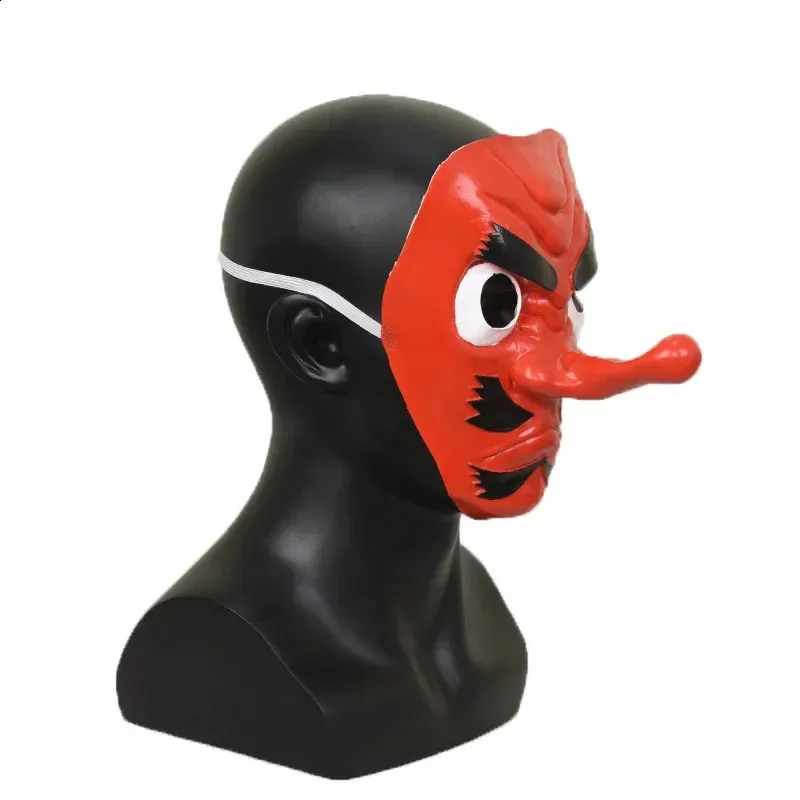 Kimetsu No Yaiba Urokodaki Sakonji Red Latex Tengu Mask Anime Cosplay Accessories Halloween Party Prop Maks 240821_voghion.com