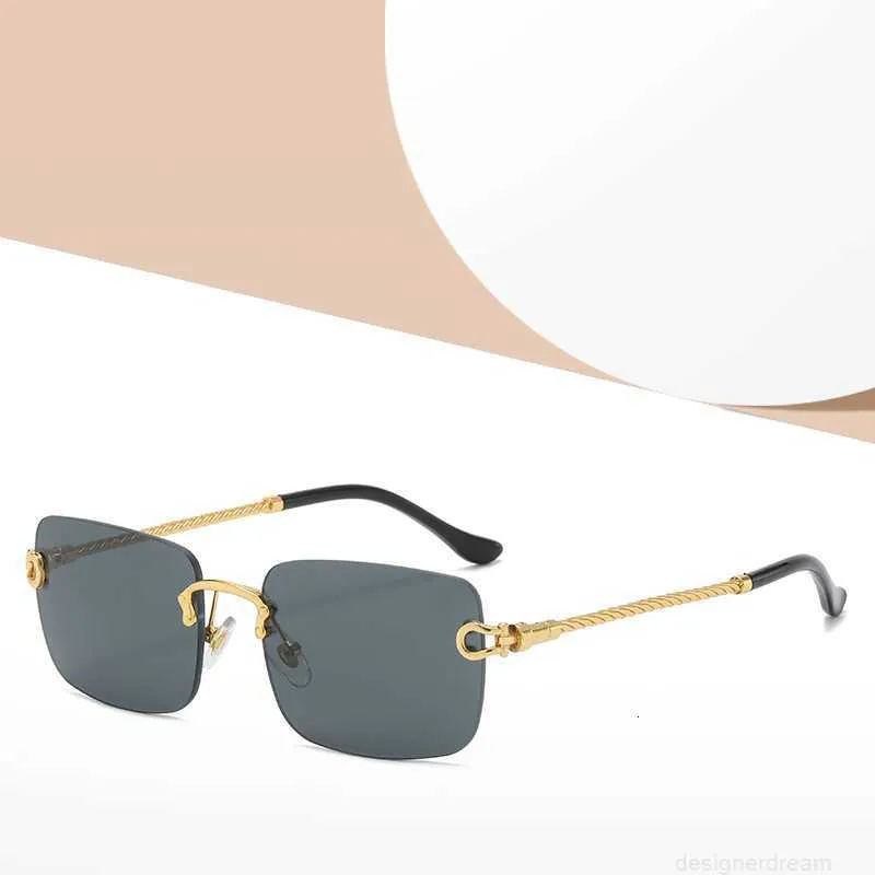 Retro Fashion Sunglasses Women Men Brand Designer Rimless Gradient Sun Glasses Shades Cutting Lens Ladies Frameless_voghion.com