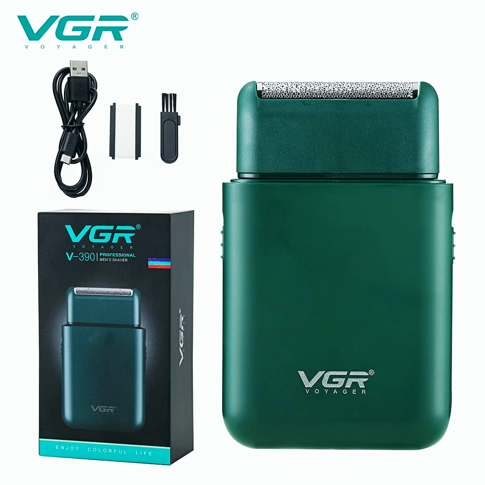 VGR Electric Shaver Professional Beard Trimmer Razor Portable Mini Shaver Reciprocating Shaving 2 Blade USB Charge for Men V-390_voghion.com