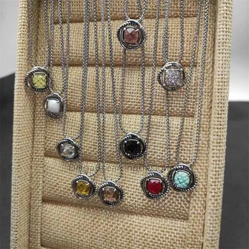 Collana girocollo rotonda con pietre solide, rubino, zaffiro e zircone, ciondolo di design per donne, collane colorate alla moda_voghion.com