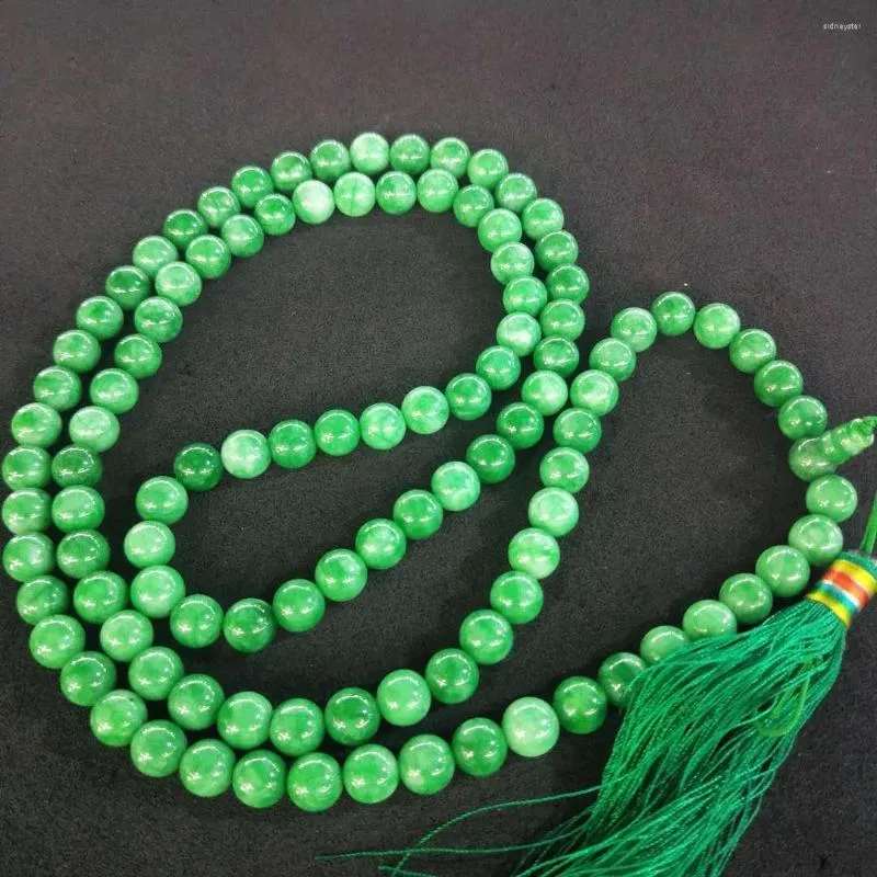 Ketid Jade Smaragd Kuivatatud Roheliste Ümmarguste Helmeste Käevõrud 108 Buddha_voghion.com