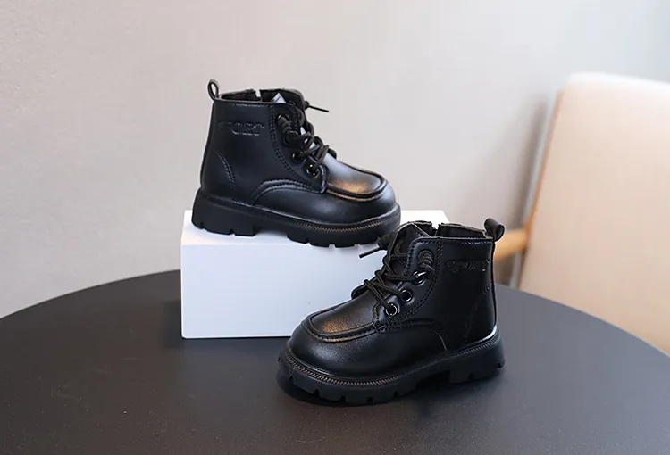 Kinder Leder Mädchen Jungen Herbst Winter Neue Mode Britischen Stil Casual Bequeme Kleinkind Kurze Kinder Stiefeletten_voghion.com