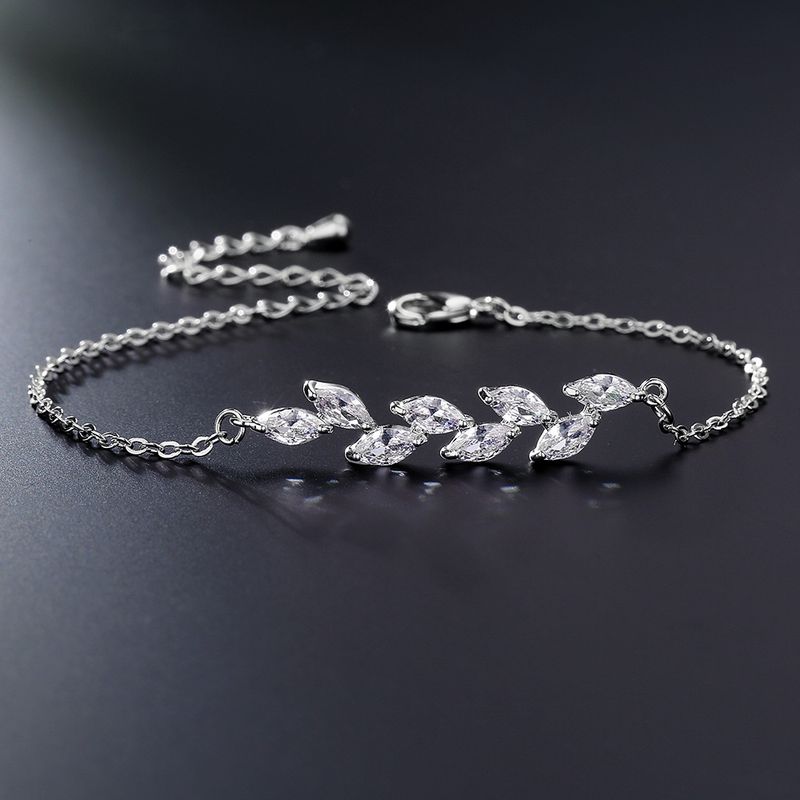 Bracelet tendance en forme de petite branche de saule fraîche, bijou exquis en zircone œil de cheval incrusté de micro-incrustations_voghion.com