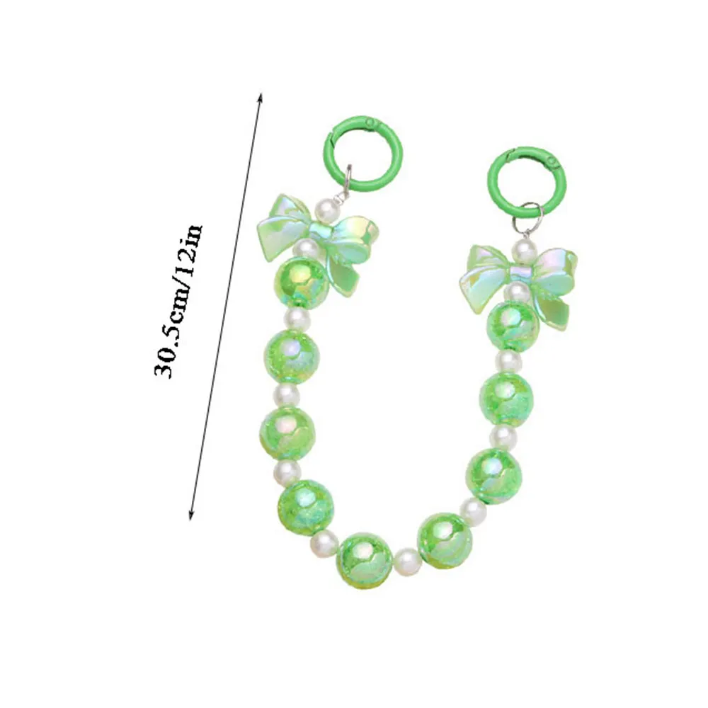 Niedliche Bowknot-Schlüsselanhänger für Frauen, süße, bunte Acrylperlen, Schlüsselanhänger, Tasche, Dekoration, Kopfhörerhülle, Anhänger, Zubehör_voghion.com