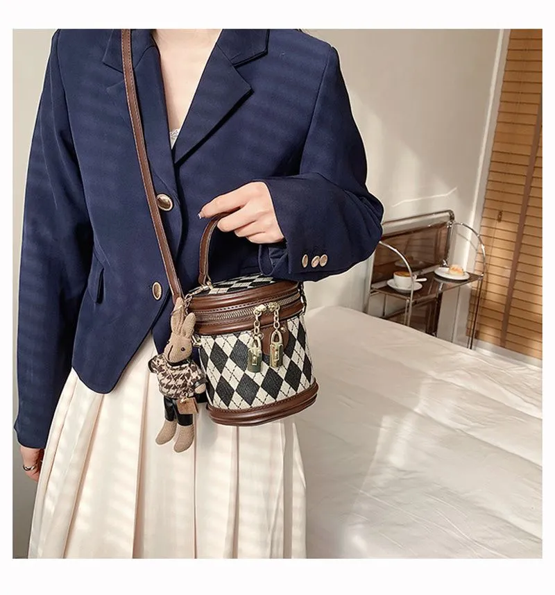 Borsa firmata, spedizione gratuita, borsa a secchiello alla moda Dia Grid, borsa a mano, borsa a tracolla per donna._voghion.com