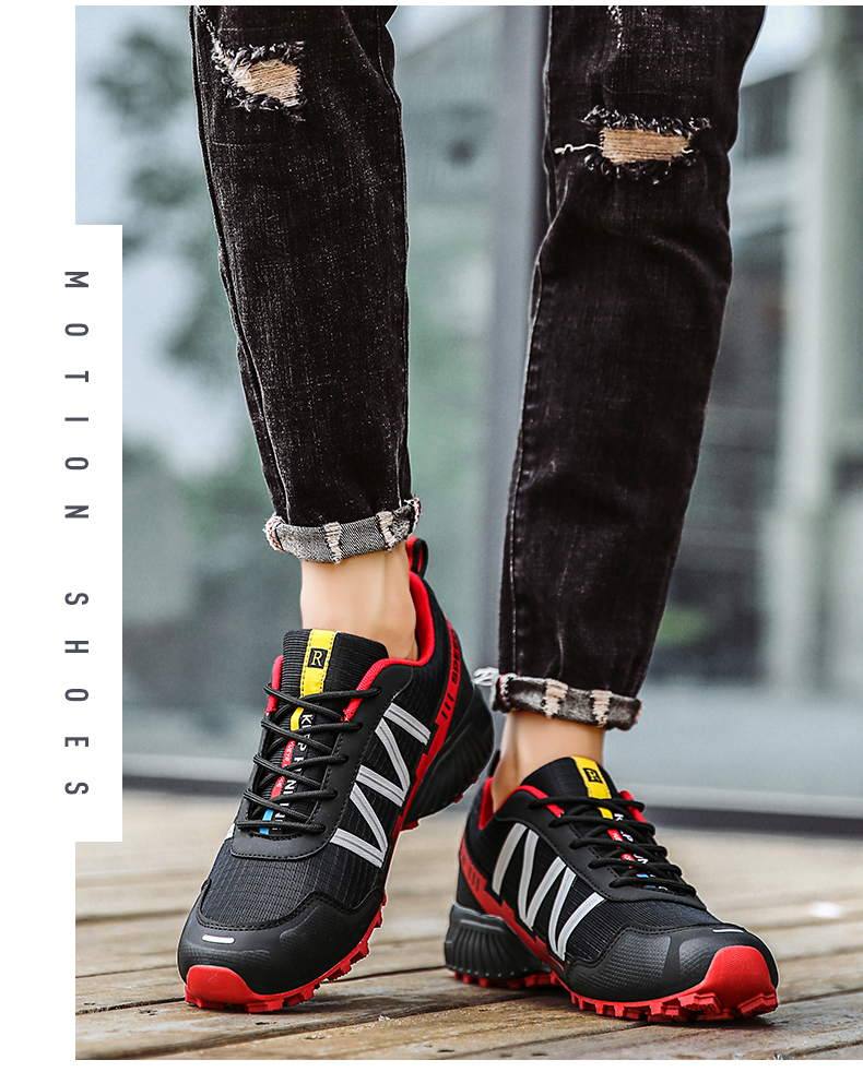 Men Hiking Sneakers Climbing Lace Up Trekking Outdoor Mountain Bike Flat Sport Cycling Shoes Breathable_voghion.com