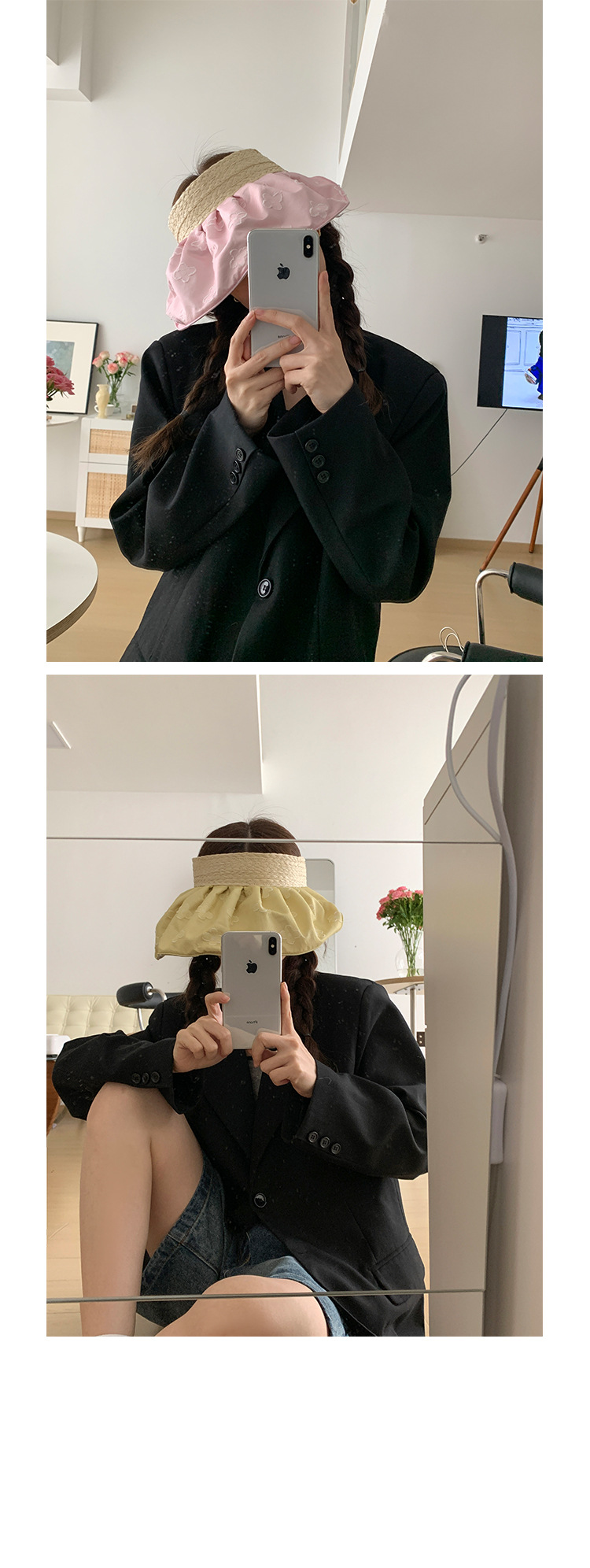 Women's Wide Brim Sun Visor Hat With Uv Protection For Summer_voghion.com