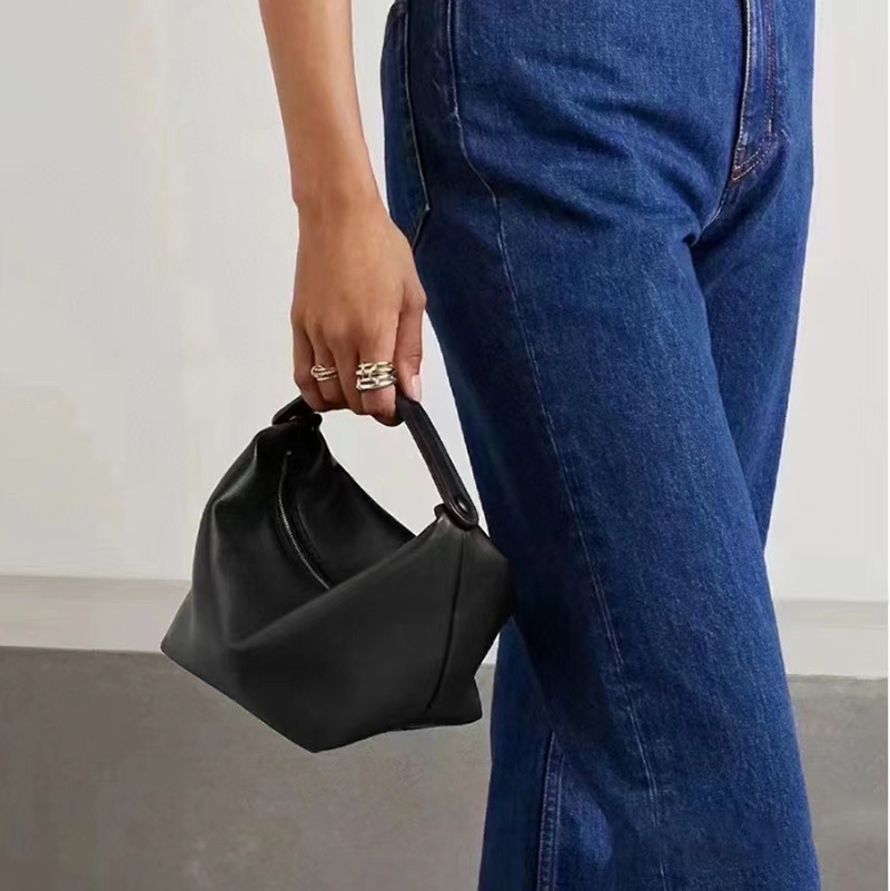 The * row New Cowhide Shopping Lunch Box Underarm Bag, Advanced and Minimalist Sofia, One Shoulder Crossbody Leather_voghion.com