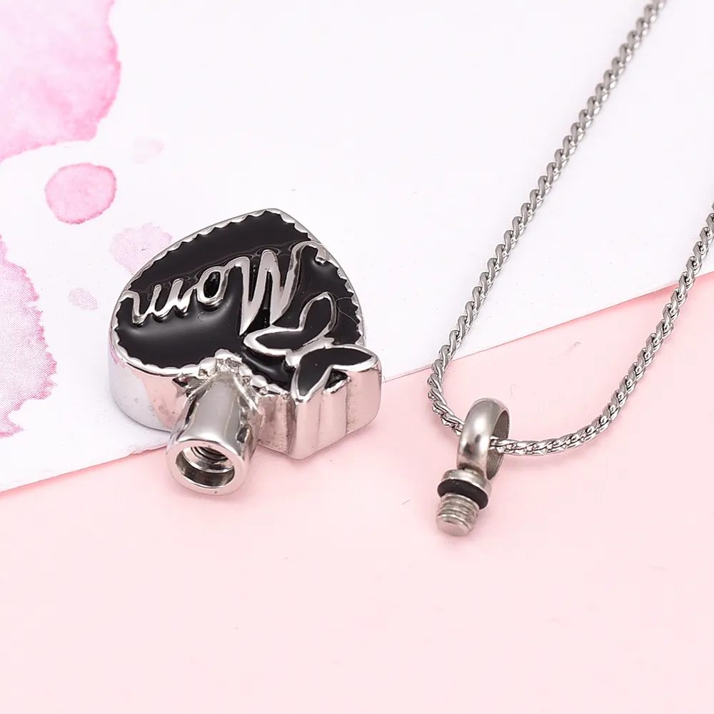 Always In My Heart Memorial Urns Cremation Jewelry Pendant Necklaces For Ashes Mom Women Girls Chains_voghion.com