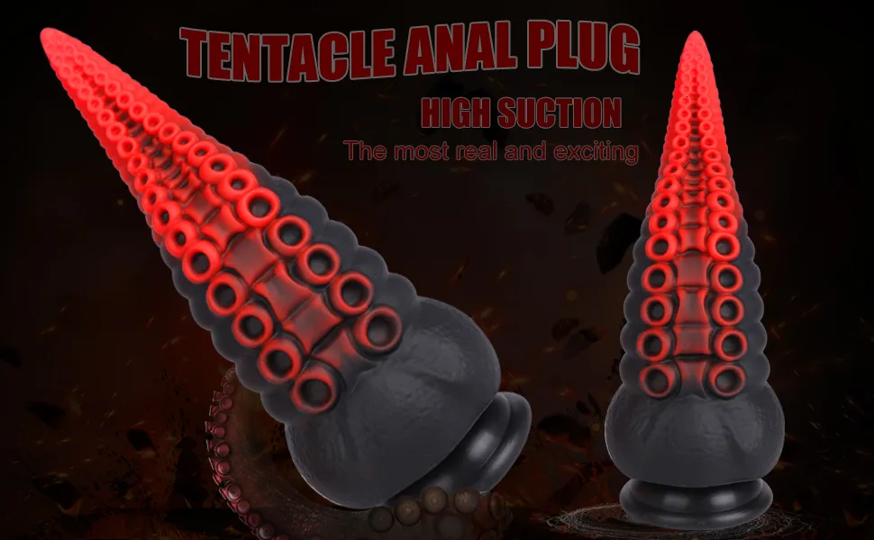 Tentacoli di polpo Plug Massaggio prostatico Buttplug Giocattoli sessuali per donna/uomo Enormi dildo anali in silicone_voghion.com