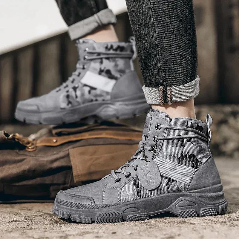 Herren Wanderschuhe Atmungsaktiv Camouflage Freizeit Stiefel_voghion.com
