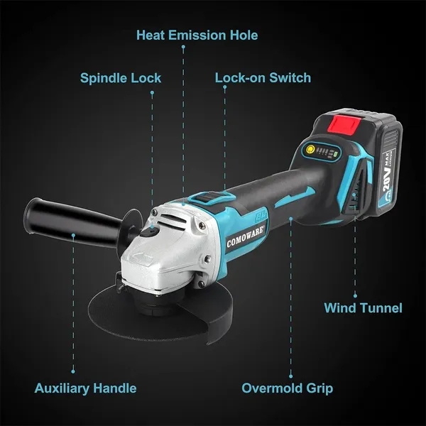 125mm Angle Grinder Battery-Powered Cut-Off Tool For Makita_voghion.com