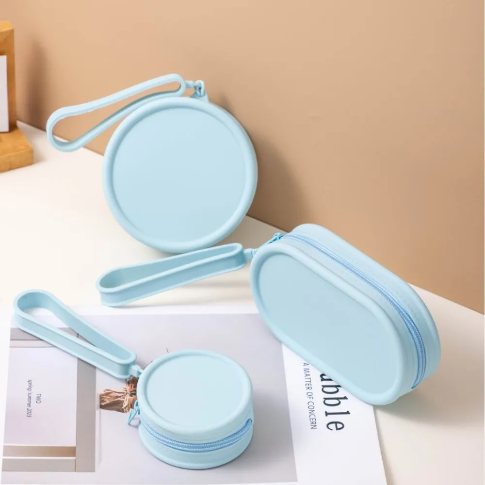 Porte-monnaie en silicone, grande capacité, étanche, pochette de voyage, couleur unie, fermeture éclair, sac pour écouteurs, pour femmes et filles_voghion.com
