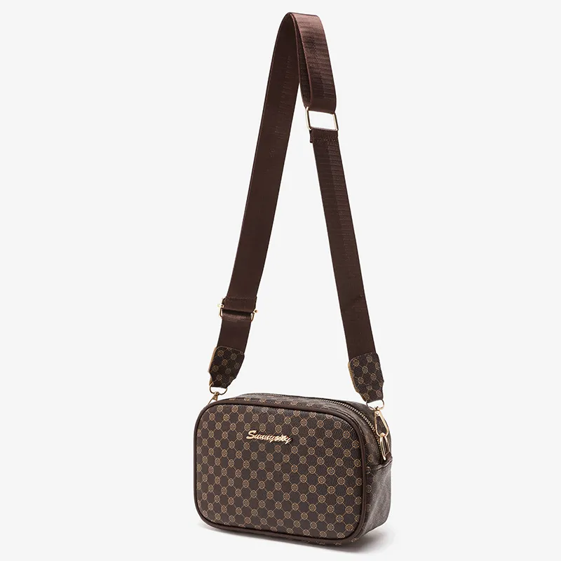 2025 Retro Dia-shaped Polka Dot Printed Small Square Paired With Mini Coin Purse For A Fashionable Crossbody_voghion.com