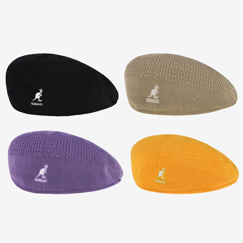Simple Solid Color Mesh Kangaroo Beret Women's Thin Breathable Retro Forward Hat Versatile Hat
