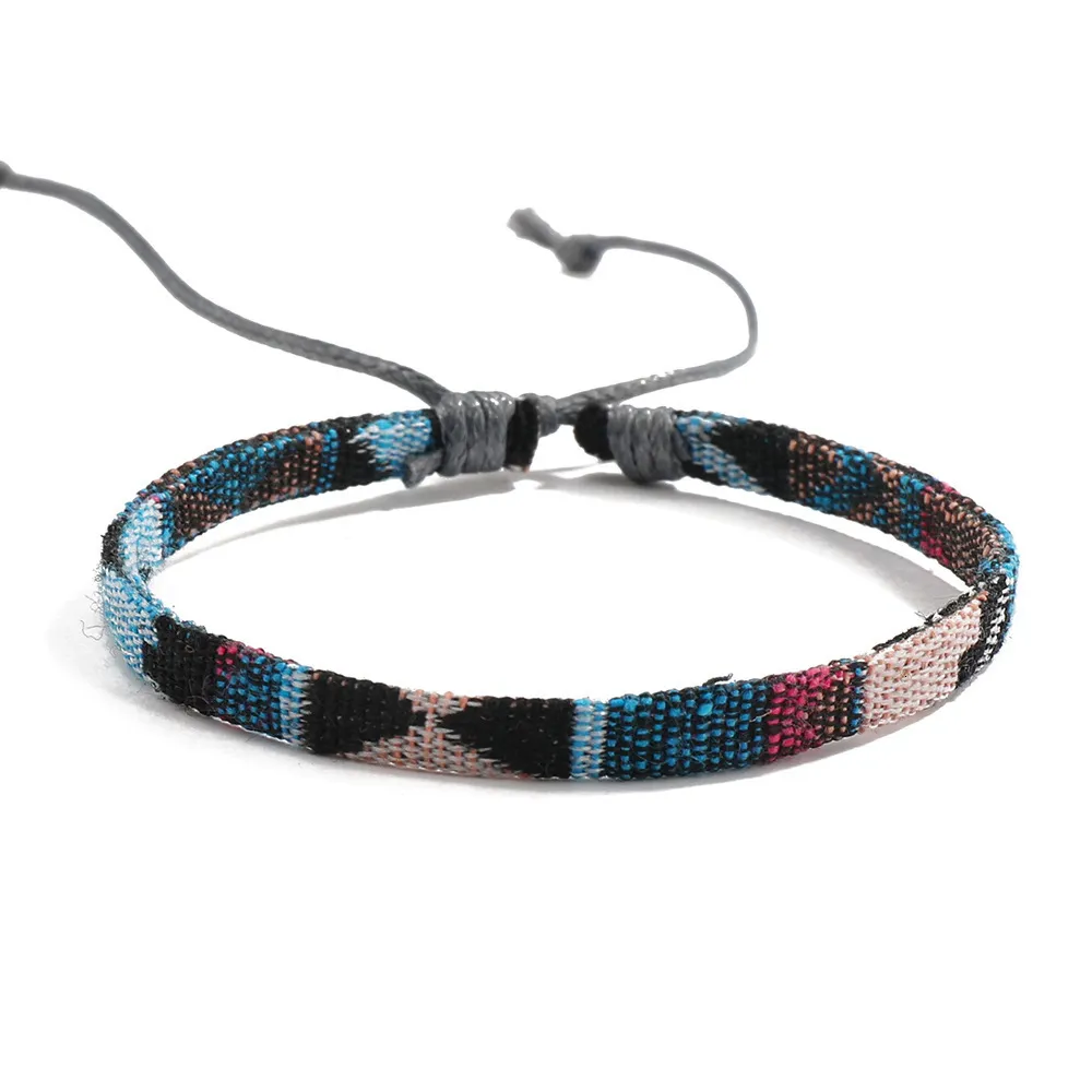 Gewebtes Stoffarmband Ethno Stil Vintage Boho Nepal Armschmuck_voghion.com