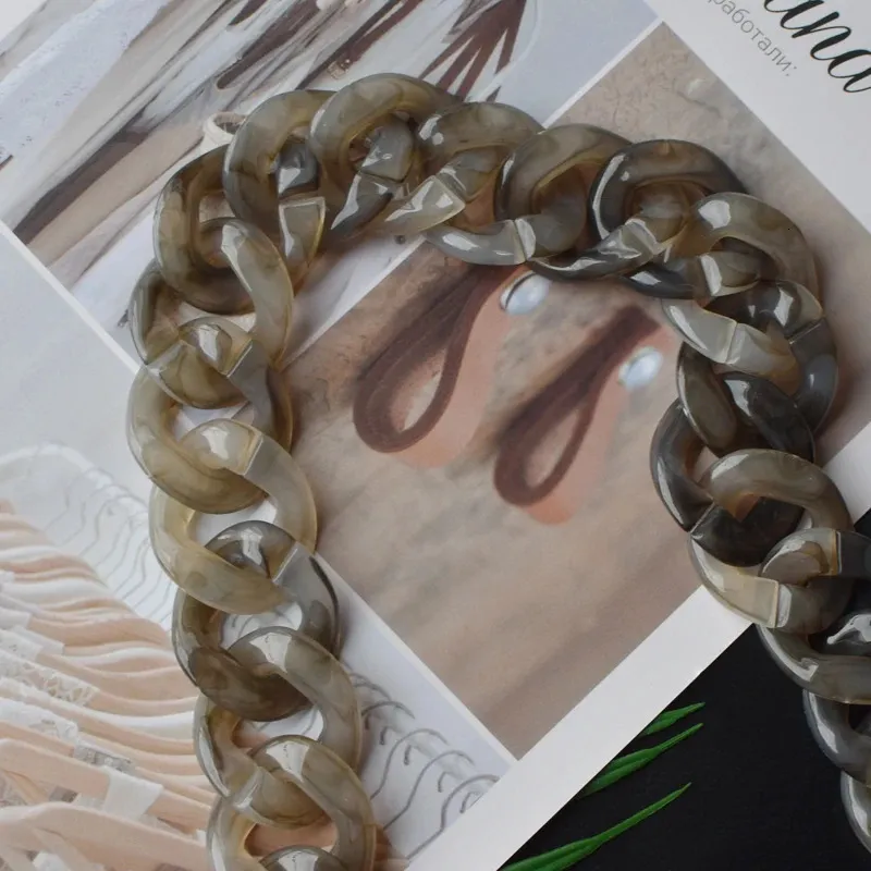 Visgraat 30-120cm Acryl Hars Ketting Handtas Plastic Mode Kleurrijke Vrouwen Tas Accessoires Schouderband 241115_voghion.com