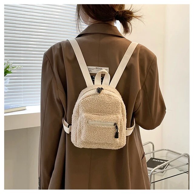 Mode Frauen Mini Rucksack Einfarbig Cord Kleine Rucksäcke Einfach Casual Student Bookbags Reisen Rucksäcke 2022_voghion.com