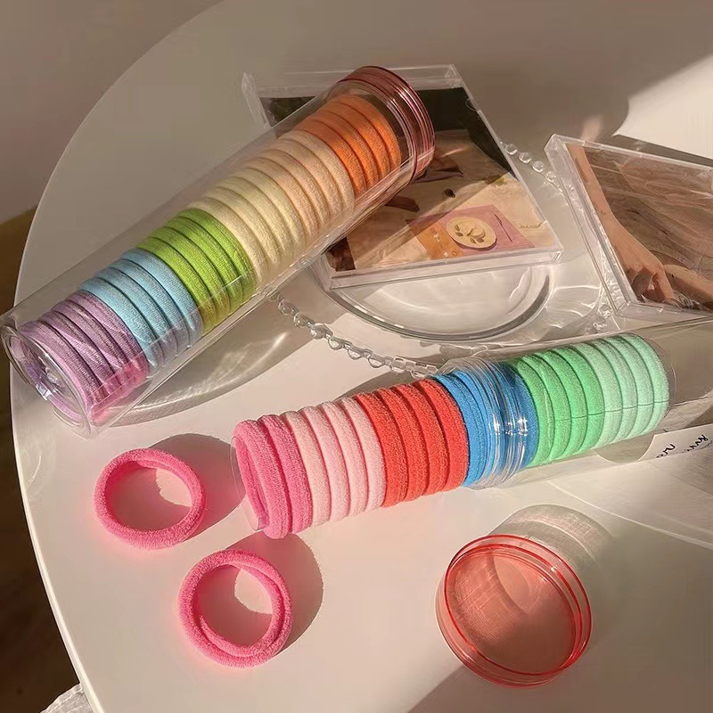 30 high-elastic rubber bands for ponytail tying in a barrel, high-end towel hair bands for women, no damage to hair, seamless hair bands_voghion.com