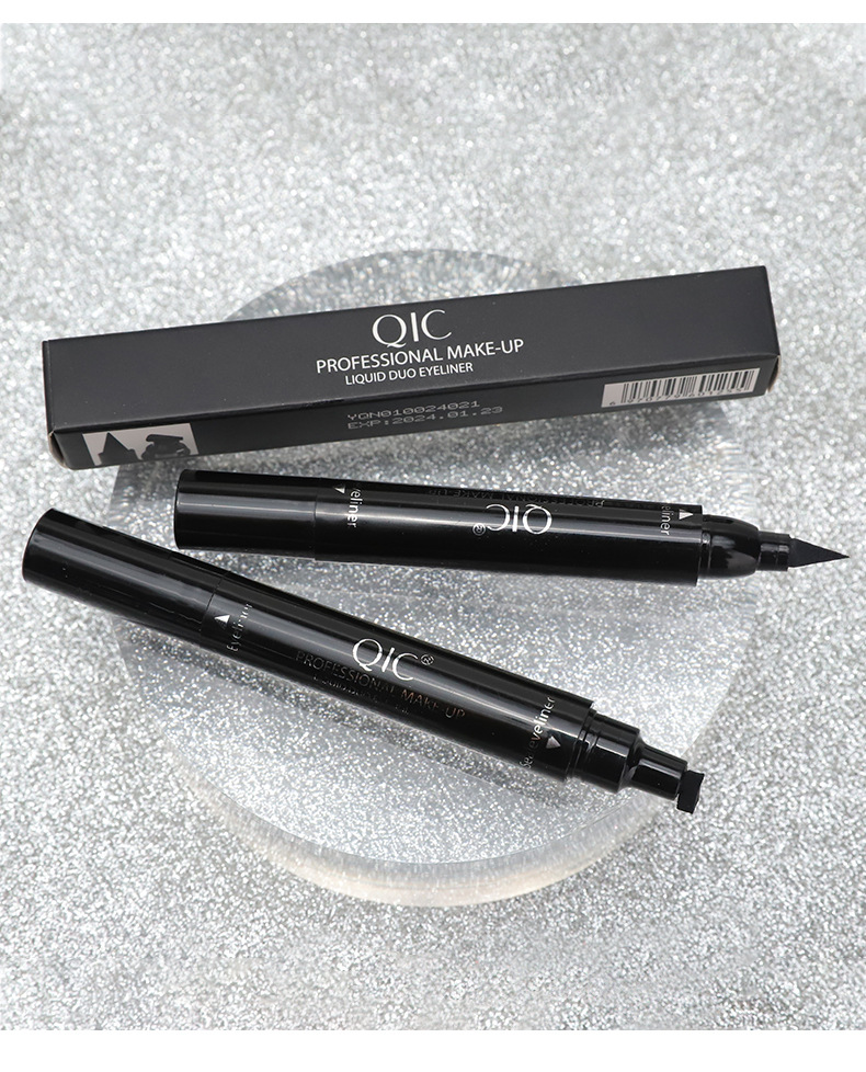 QIC makeup double head triangle wing seal eyeliner pen non smudging waterproof sweatproof Vietnam_voghion.com