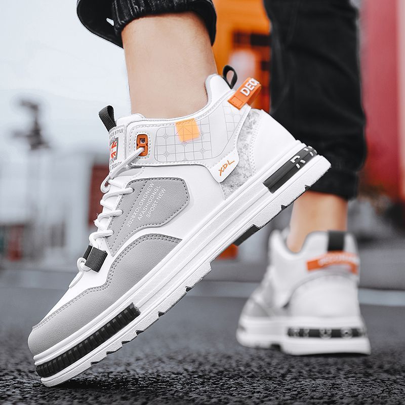 Pantofi sport casual pentru bărbați, cu talpă groasă, versatili, 2024, stil britanic, stil nou, piele, stil de lucru, Martin_voghion.com