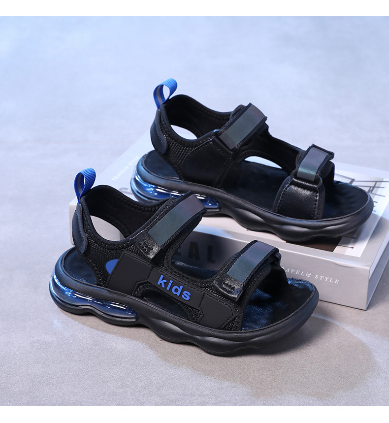 Mother&Kids Sandali da ragazzo Scarpe da bambino Suola morbida, scarpe da spiaggia solide con cuscino d'aria per bambini_voghion.com