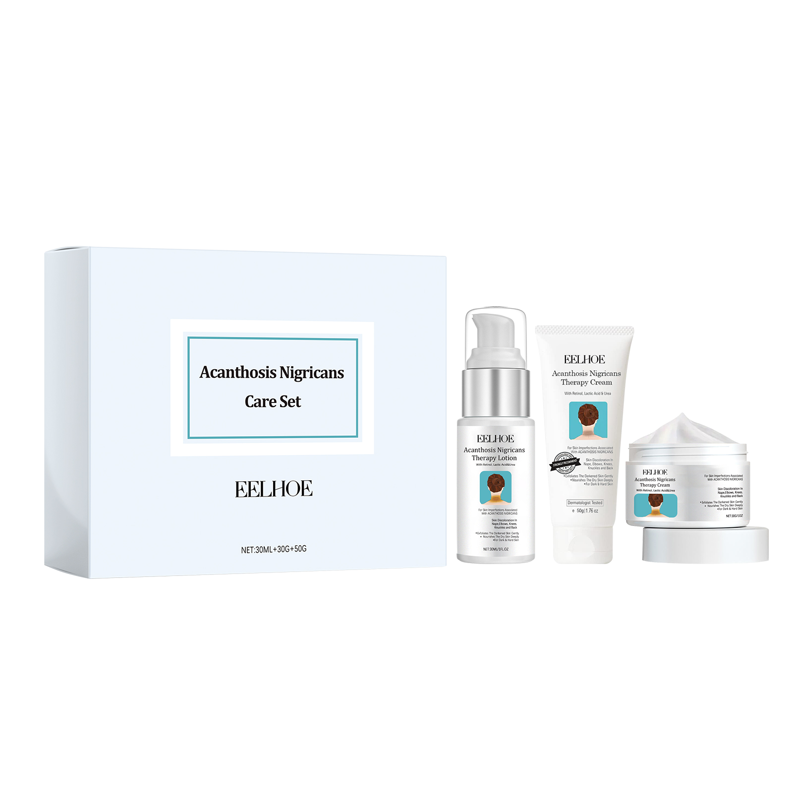 EELHOE Black Acanthosis Skin Repair Set For Repairing Blackened Armpits, Arms, Knees And Joints, Moisturizing And Whitening Body Care Cream_voghion.com