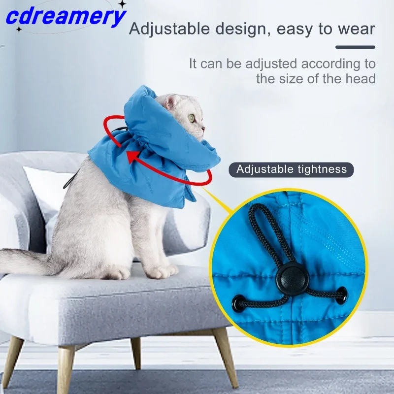 Cat Elizabethan Collar Healing Protective Collar Recovery Collar For After Surgery Adjustable Wound Healing Pet Neck Cone_voghion.com