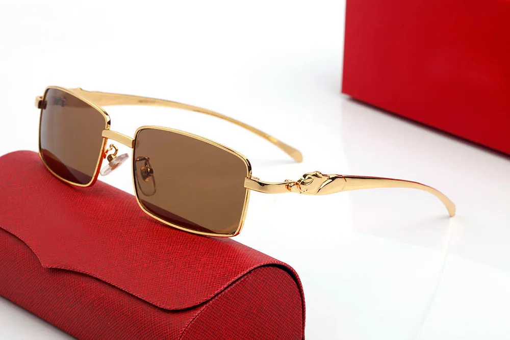 Dizajnerske sunčane naočale s leopard glavom, kvadratne, gradijentne leće, muške i ženske modne naočale, zlatni sier metalni okvir, bez okvira_voghion.com