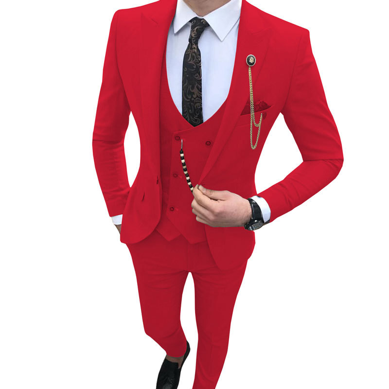 Nuovo set da 3 pezzi per banchetto di nozze, sposo e testimone, versione coreana da uomo d'affari_voghion.com