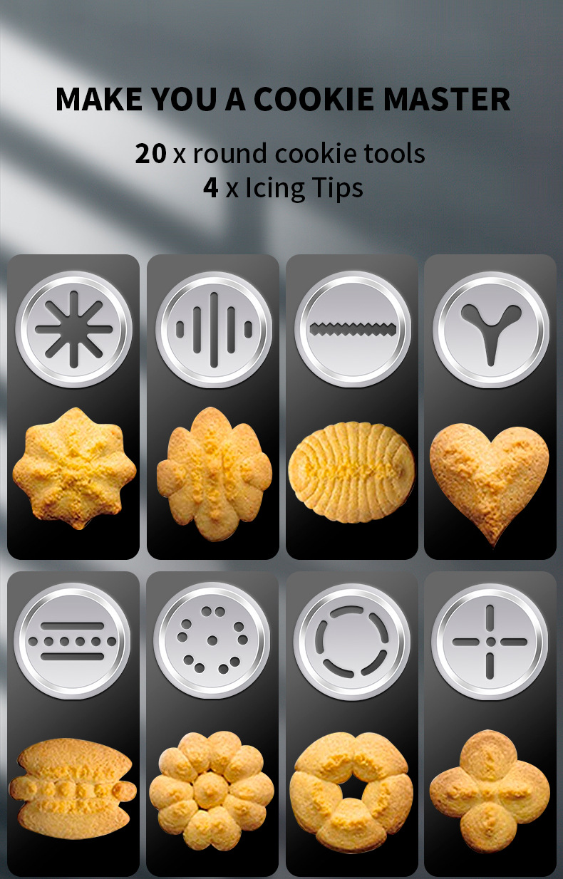 Ausstechform, Backwerkzeug, Aluminiumlegierung, Düse, 20-teilig, Spritzbeutel, Kekspistole_voghion.com